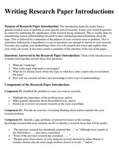 how to write research paper|Writing a Research Paper Introduction .